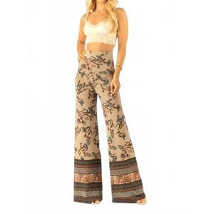 NEW POLIANA nastasha floral print palazzo pants in taupe